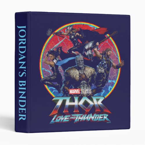 Thor Love and Thunder Retro Group Graphic 3 Ring Binder