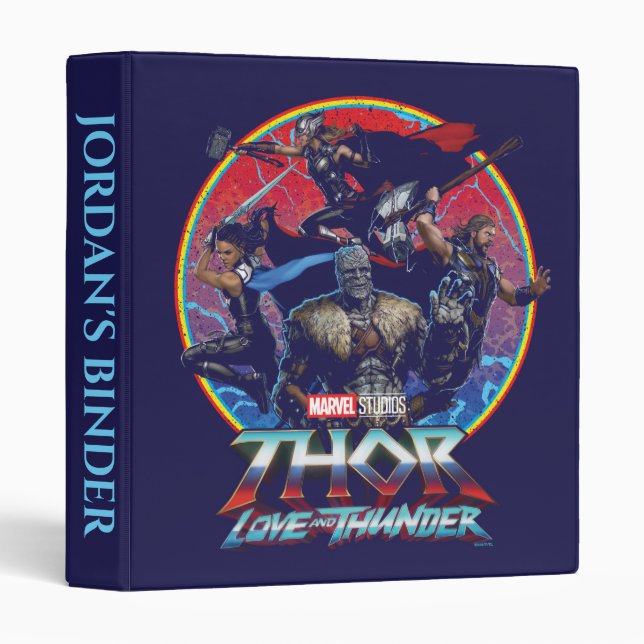 Thor: Love and Thunder Retro Group Graphic 3 Ring Binder (Front/Spine)
