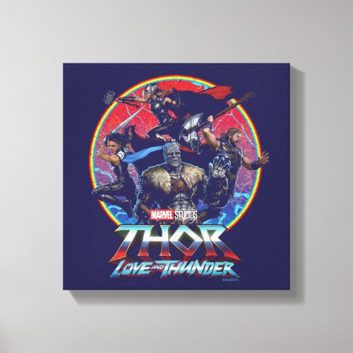 Thor Love and Thunder Retro Group Graphic Canvas Print