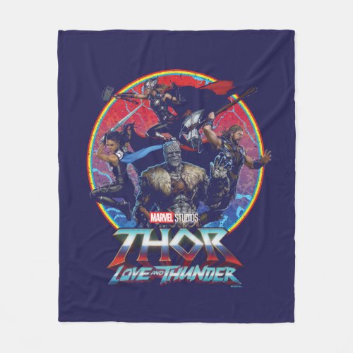 Thor Love and Thunder Retro Group Graphic Fleece Blanket