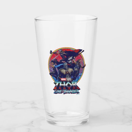Thor Love and Thunder Retro Group Graphic Glass