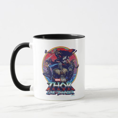 Thor Love and Thunder Retro Group Graphic Mug