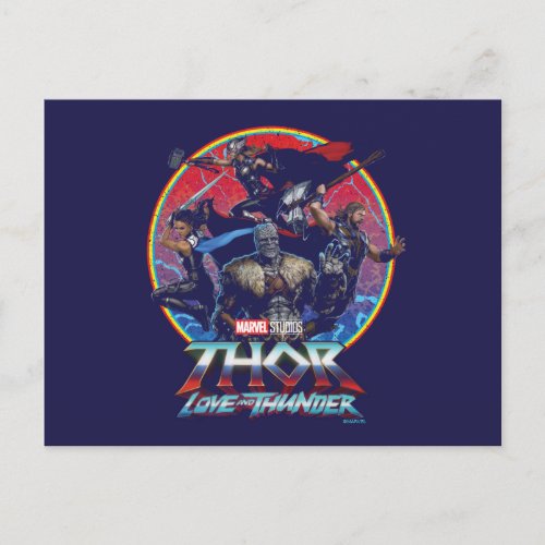 Thor Love and Thunder Retro Group Graphic Postcard