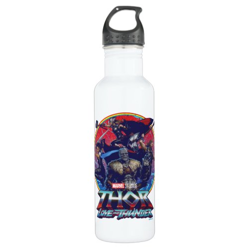 Thor Love and Thunder Retro Group Graphic Stainless Steel Water Bottle