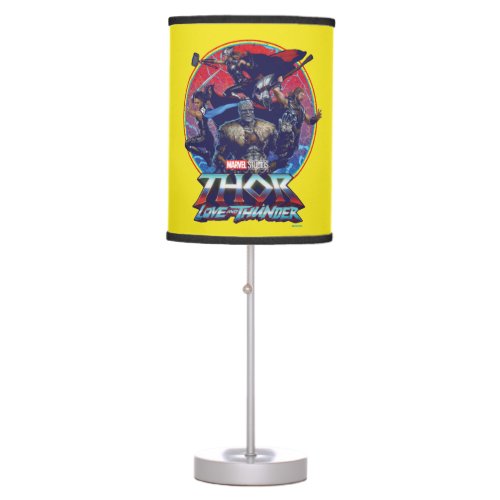 Thor Love and Thunder Retro Group Graphic Table Lamp