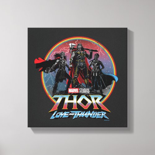 Thor Love and Thunder Vintage Group Graphic Canvas Print