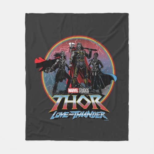 Thor Love and Thunder Vintage Group Graphic Fleece Blanket