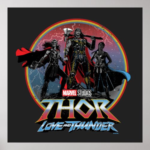 Thor Love and Thunder Vintage Group Graphic Poster