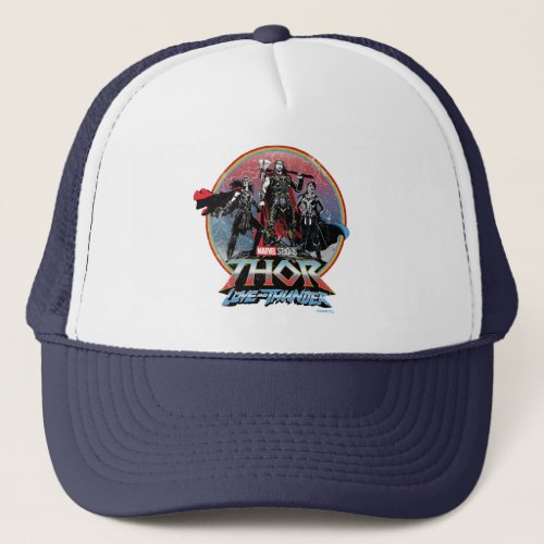Thor Love and Thunder Vintage Group Graphic Trucker Hat