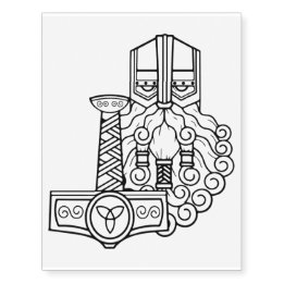 Thor Mjolnir norse viking heathen Temporary Tattoos