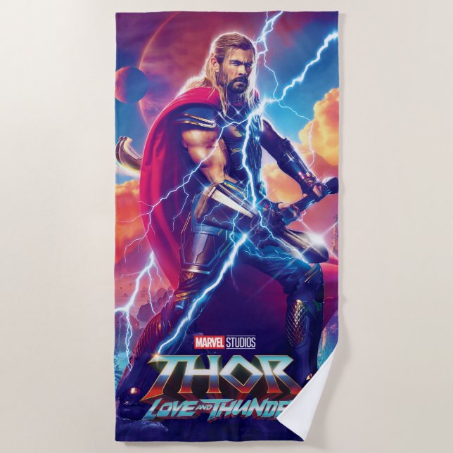 Thor on Mountain Top Beach Towel (Front)