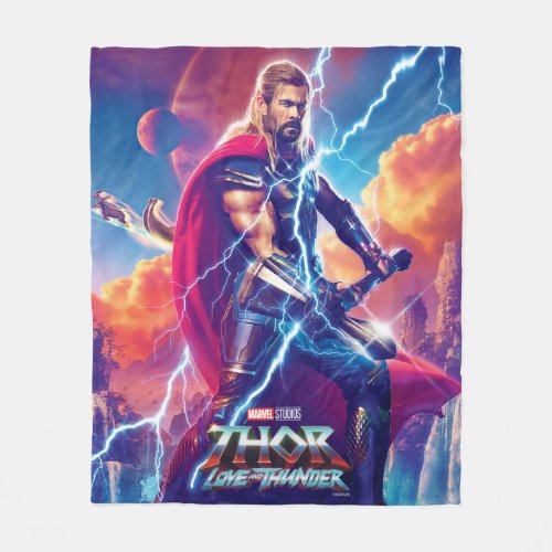 Thor on Mountain Top Fleece Blanket