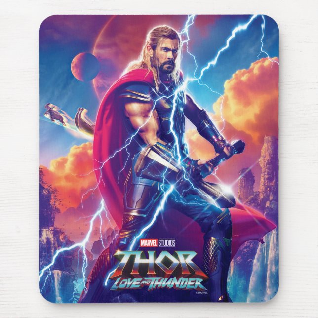 Thor on Mountain Top Mouse Pad (Front)