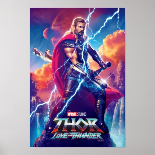 Thor on Mountain Top Poster