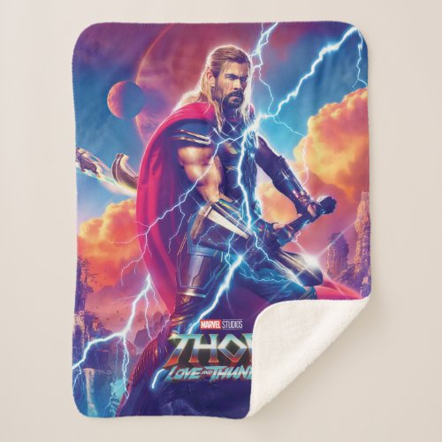 Thor on Mountain Top Sherpa Blanket