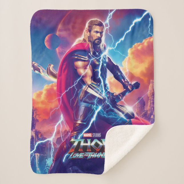 Thor on Mountain Top Sherpa Blanket (Front)