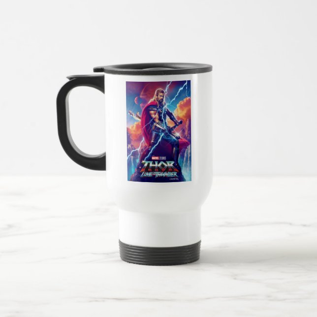 Thor on Mountain Top Travel Mug (Left)