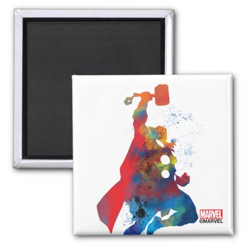 Thor Outline Watercolor Splatter Magnet