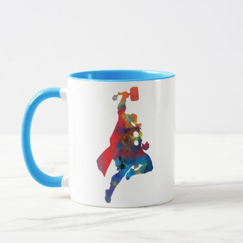 Thor Outline Watercolor Splatter Mug