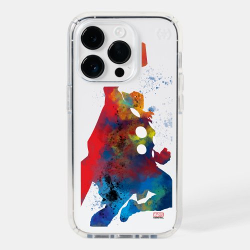 Thor Outline Watercolor Splatter Speck iPhone 14 Pro Case