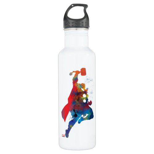 Thor Outline Watercolor Splatter Stainless Steel Water Bottle