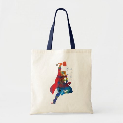 Thor Outline Watercolor Splatter Tote Bag