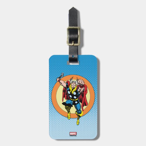 Thor Punch Attack Retro Graphic Luggage Tag