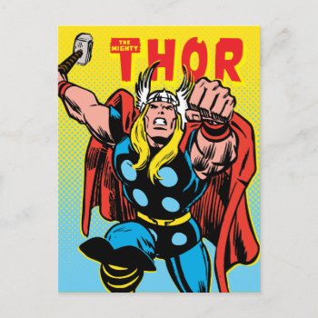 Thor Punching Attack Postcard by marvelclassics at Zazzle