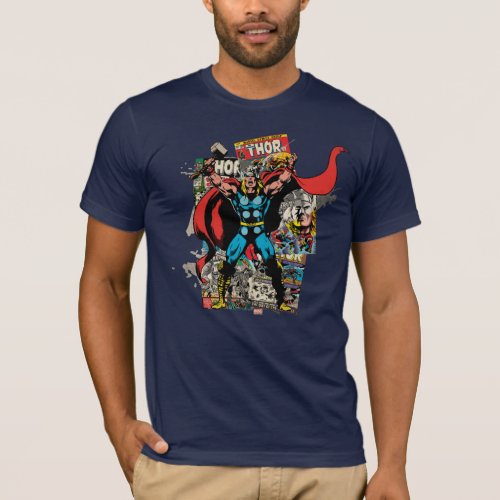 Thor Retro Comic Collage T_Shirt