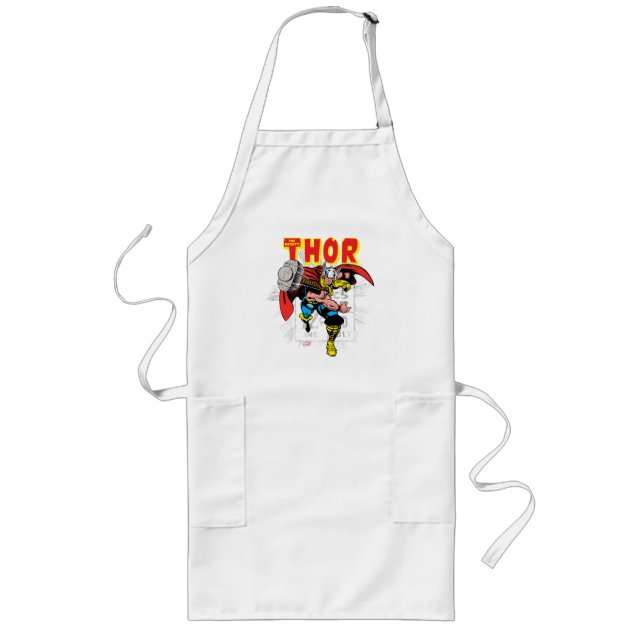 Thor Retro Comic Price Graphic Long Apron (Front)