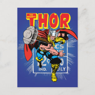 Thor Retro Comic Price Graphic Postcard