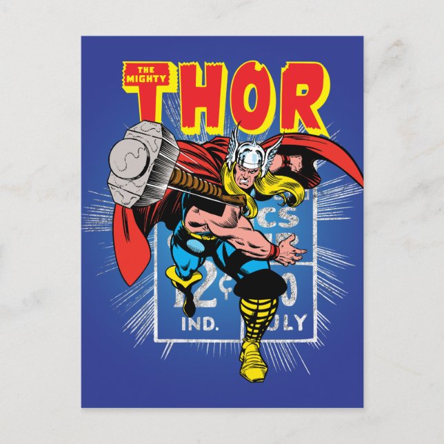 Thor Retro Comic Price Graphic Postcard (Front)