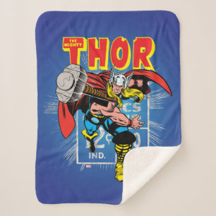 Thor Retro Comic Price Graphic Sherpa Blanket