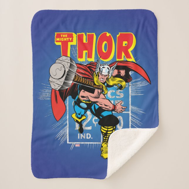 Thor Retro Comic Price Graphic Sherpa Blanket (Front)