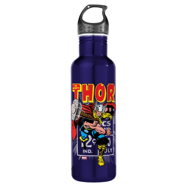 Thor Retro Comic Price Graphic Water Bottle (Front)