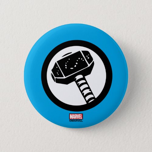 Thor Retro Hammer Icon Pinback Button
