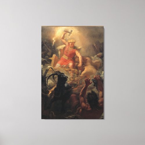 Thors Fight With The Giants Canvas Print