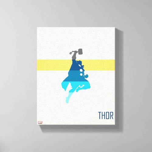 Thor Silhouette Color Block Canvas Print