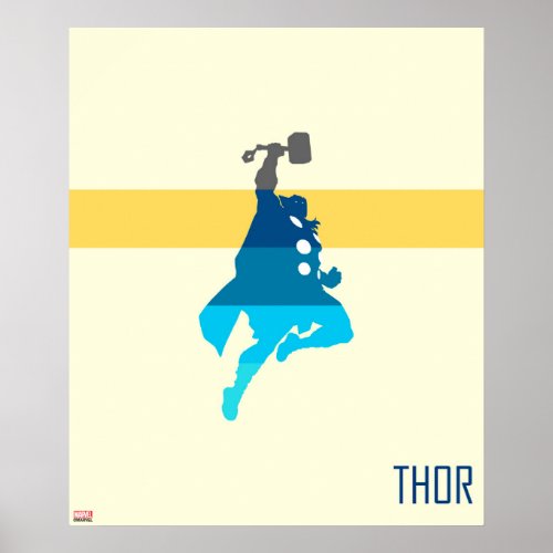 Thor Silhouette Color Block Poster