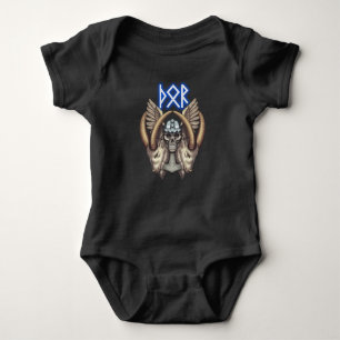 Thor Skull and Goats Baby Bodysuit