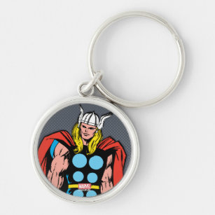 Thor Standing Tall Retro Comic Art Keychain