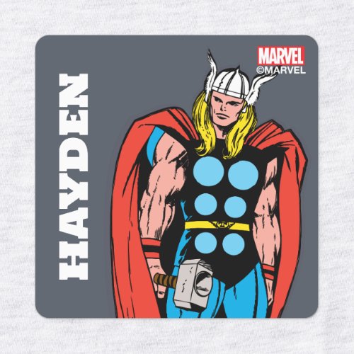 Thor Standing Tall Retro Comic Art Kids Labels