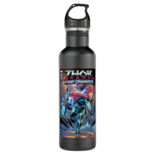 Thor Stormbreaker Comic Cover Homage Stainless Steel Water Bottle