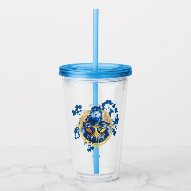 Thor Stylized Asgardian Graphic Acrylic Tumbler (Front)