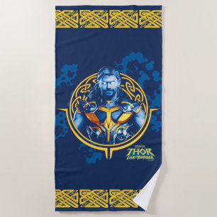 Thor Stylized Asgardian Graphic Beach Towel
