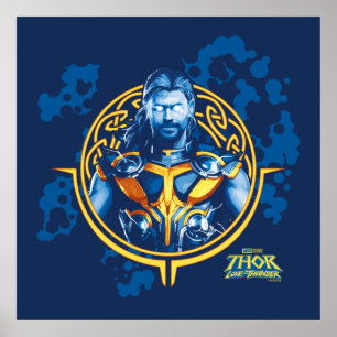 Thor Stylized Asgardian Graphic Poster
