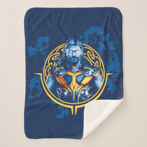 Thor Stylized Asgardian Graphic Sherpa Blanket