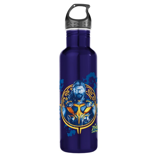 Thor Stylized Asgardian Graphic Stainless Steel Water Bottle (Front)