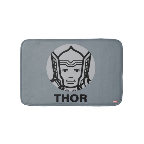 Thor Stylized Line Art Icon Bathroom Mat