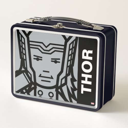 Thor Stylized Line Art Metal Lunch Box